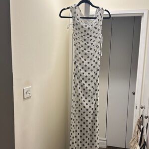 Chic Black and White Polka Dot Maxi Dress